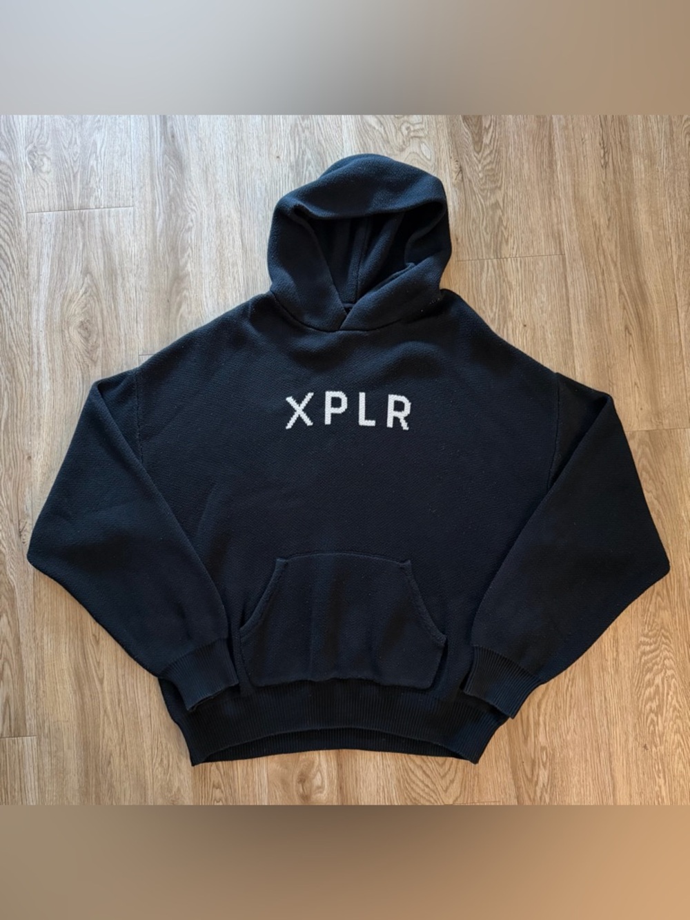 XPLR Sam and Colby Knit Logo Hoodie Black 2XL YouTube Merch